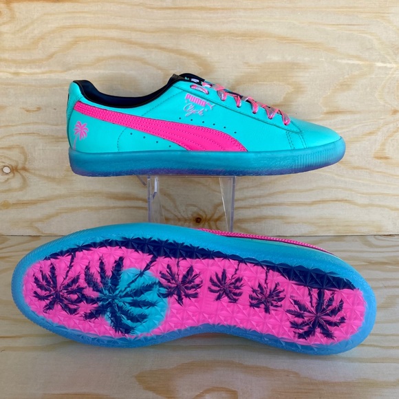 Puma Other - Puma Clyde South Beach Miami Palm Tree Teal Green